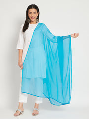 Soft Colors Chiffon Dupatta With Border Lace Firozi