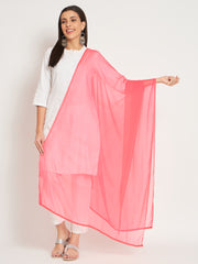 Soft Colour Chiffon Dupatta Gaajari ( Carrot Pink)