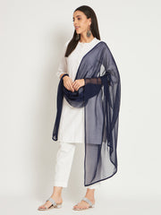 Soft Colour Chiffon Dupatta Navy Blue