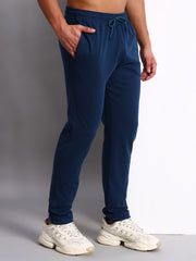 Thread Plus Track Pants For Men In Petrol Blue