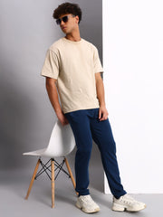 Thread Plus Track Pants For Men In Petrol Blue