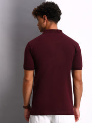Thread Plus Polo T-Shirt, 100% Cotton T-Shirts for Men Wine