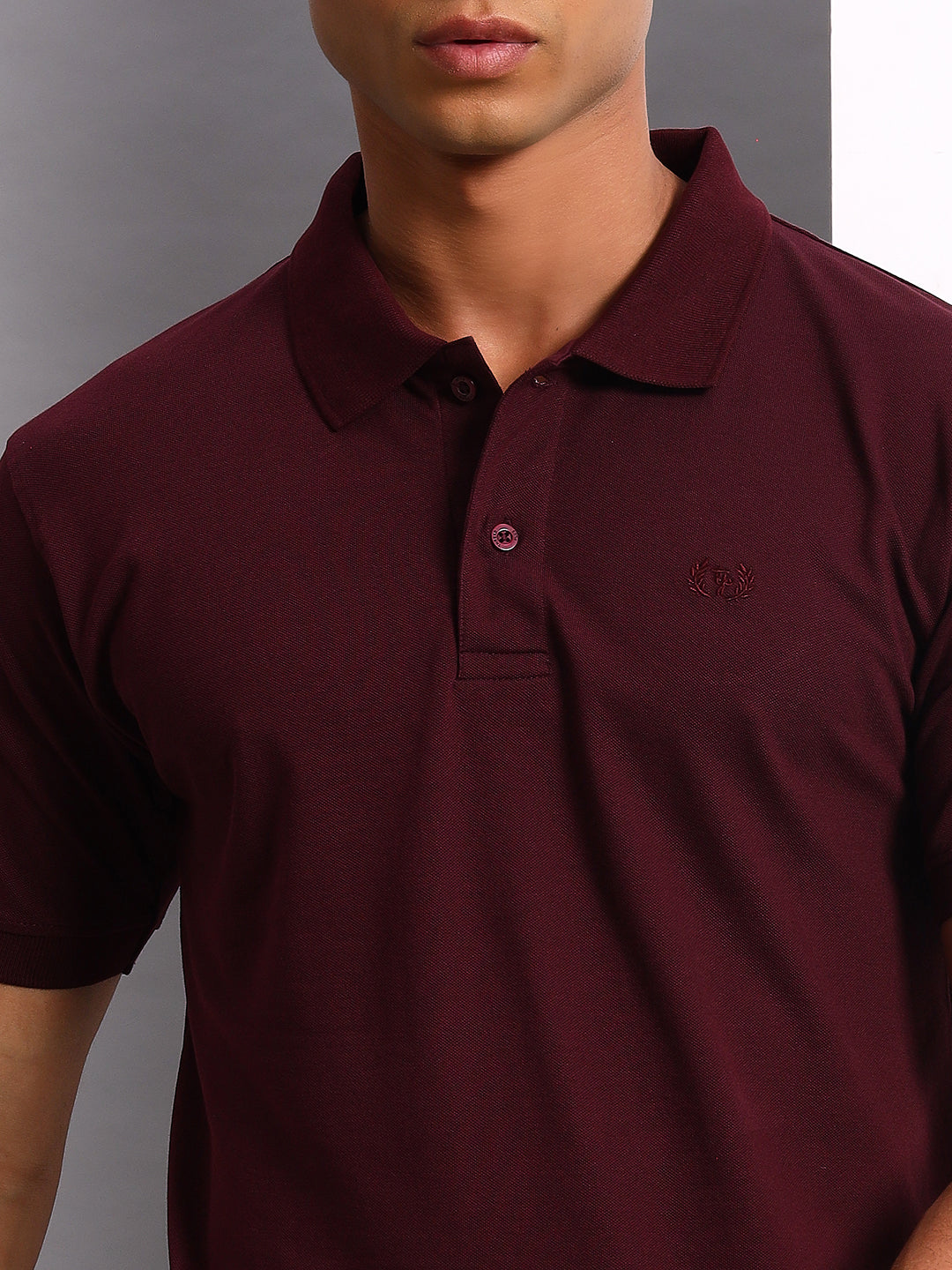 Thread Plus Polo T-Shirt In Wine Color