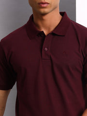 Thread Plus Polo T-Shirt, 100% Cotton T-Shirts for Men Wine