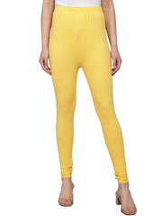 Women's Skinny Fit Ethnic Wear Churidar Leggings Mango Yellow