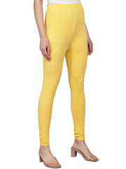 Women's Skinny Fit Ethnic Wear Churidar Leggings Mango Yellow