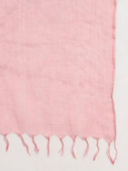 Thread Plus Cotton Flax Kurti Set Of 3 With Kota Doria Dupatta Onion Pink Color For Women