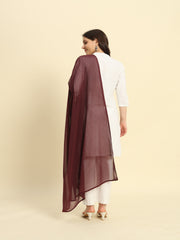 Soft Colour Chiffon Dupatta Burgundy