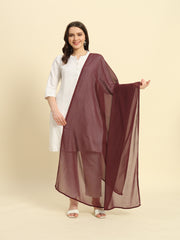 Soft Colour Chiffon Dupatta Burgundy