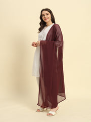 Soft Colour Chiffon Dupatta Burgundy