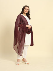 Soft Colour Chiffon Dupatta Burgundy