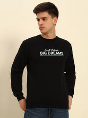 Thread Plus Winter Sweat Shirt For Men In Black