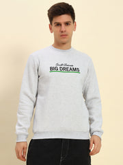 Thread Plus Winter Sweat Shirt For Men In Light Grey