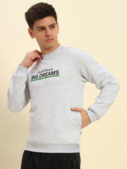 Thread Plus Winter Sweat Shirt For Men In Light Grey