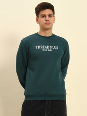 Thread Plus Winter Sweat Shirt For Men In English Green