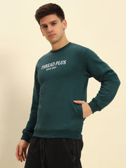 Thread Plus Winter Sweat Shirt For Men In English Green