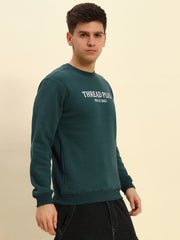 Thread Plus Winter Sweat Shirt For Men In English Green