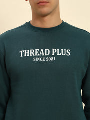 Thread Plus Winter Sweat Shirt For Men In English Green