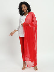 Soft Colour Chiffon Dupatta Red