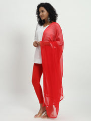 Soft Colour Chiffon Dupatta Red