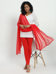 Soft Colour Chiffon Dupatta Red