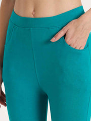 Thread Plus D Pocket Stretchable Solid Cotton Pants for Rama Green