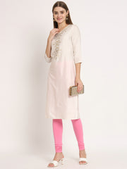 Women's Skinny Fit Ethnic Wear Churidar Leggings  Pink Rose Color