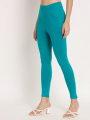 Thread Plus D Pocket Stretchable Solid Cotton Pants for Rama Green