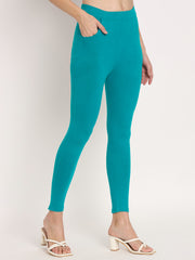 Thread Plus D Pocket Stretchable Solid Cotton Pants for Rama Green