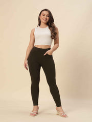 Thread Plus D Pocket Jeggings Pants Dark Mehandi