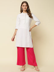 Thread Plus Relaxed Fit Palazzo For Women Magenta