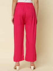 Thread Plus Relaxed Fit Palazzo For Women Magenta