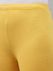 Women's Skinny Fit Ethnic Wear Ankle Length Leggings Mango Yellow