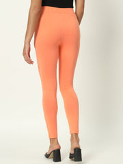 Thread Plus D Pocket Stretchable Solid Cotton Pants for Peach