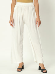 Thread Plus Relaxed Fit Palazzo For Women Off White