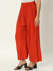 Relaxed Fit Plain Palazzo for Women