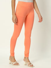 Women's Skinny Fit Ethnic Wear Churidar Leggings White (Peach)