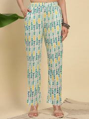 High-quality Rajwada Anarkali 12 Kali Kurti Pant Dupatta set with a floral print in pure cotton