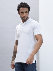 Thread Plus Polo T-Shirt, 100% Cotton T-Shirts for Men White