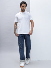 Thread Plus Polo T-Shirt, 100% Cotton T-Shirts for Men White