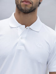 Thread Plus Polo T-Shirt, 100% Cotton T-Shirts for Men White