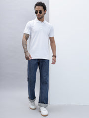 Thread Plus Polo T-Shirt, 100% Cotton T-Shirts for Men White
