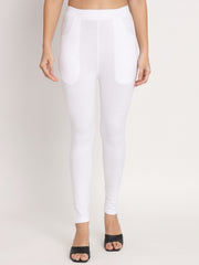 Thread Plus D Pocket Stretchable Solid Cotton Pants for White