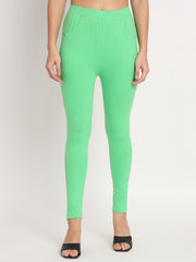 Thread Plus D Pocket Stretchable Solid Cotton Pants for Pista Green