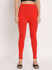 Thread Plus D Pocket Stretchable Solid Cotton Pants for Red