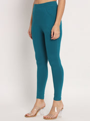 Thread Plus D Pocket Stretchable Solid Cotton Pants for Petrol Blue