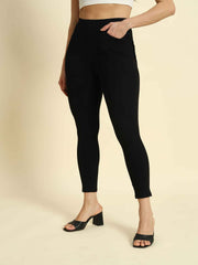 Thread Plus D Pocket Jeggings Pants Black