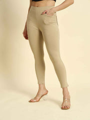 Thread Plus D Pocket Jeggings Pants Brown