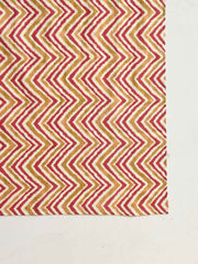 Thread Plus Beet Beige Cambric Cotton Dabu Zigzag Print Stole