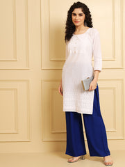 Thread Plus Relaxed Fit Palazzo For Women Royal Blue